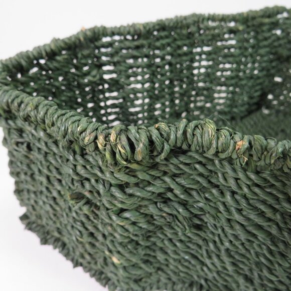 heavy duty forest green tree shaped woven rope basket Organic Modern Farmhouse - Picture 4 of 12